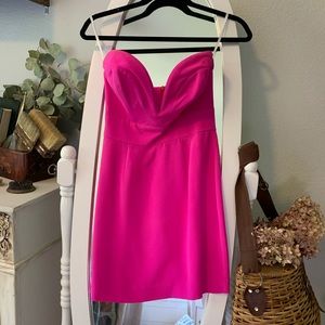 Silk Anilee strapless mini dress hot pink size 0